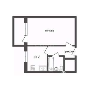 1-к квартира, вторичка, 33м2, 5/5 этаж