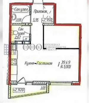 2-к квартира, вторичка, 40м2, 13/16 этаж
