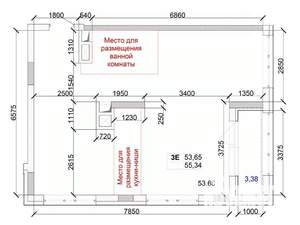 3-к квартира, строящийся дом, 55м2, 13/15 этаж