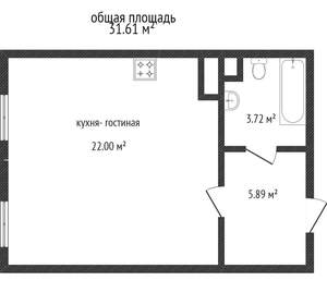 1-к квартира, вторичка, 36м2, 2/6 этаж
