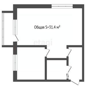 1-к квартира, вторичка, 31м2, 4/5 этаж