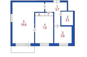 2-к квартира, вторичка, 44м2, 4/5 этаж