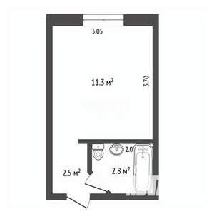 1-к квартира, вторичка, 17м2, 8/9 этаж