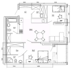 3-к квартира, вторичка, 87м2, 7/8 этаж