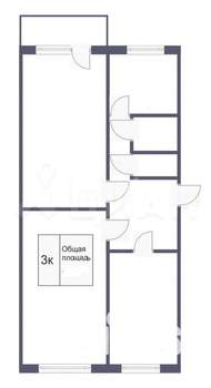 3-к квартира, вторичка, 61м2, 4/5 этаж