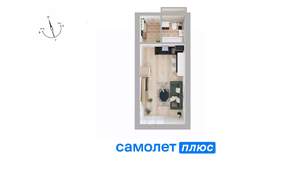 Студия квартира, вторичка, 28м2, 5/8 этаж