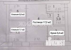 2-к квартира, вторичка, 43м2, 1/5 этаж