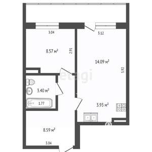 1-к квартира, вторичка, 43м2, 2/111 этаж