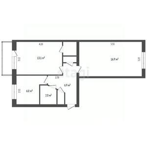 2-к квартира, вторичка, 48м2, 5/5 этаж