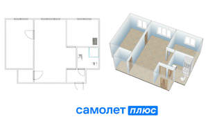 2-к квартира, вторичка, 41м2, 2/2 этаж