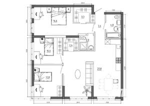 4-к квартира, вторичка, 99м2, 12/15 этаж