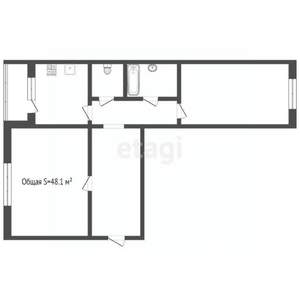 1-к квартира, вторичка, 40м2, 2/9 этаж