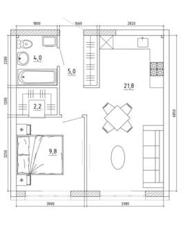 2-к квартира, вторичка, 43м2, 5/8 этаж