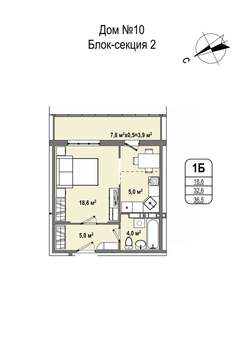 1-к квартира, строящийся дом, 37м2, 10/16 этаж
