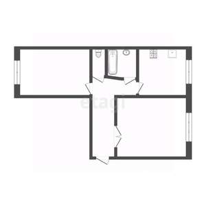 2-к квартира, вторичка, 53м2, 1/5 этаж