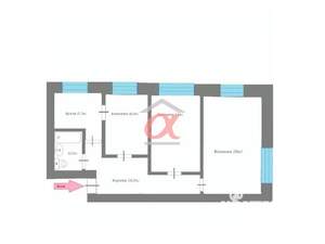 3-к квартира, вторичка, 61м2, 1/5 этаж