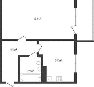 1-к квартира, вторичка, 28м2, 2/5 этаж