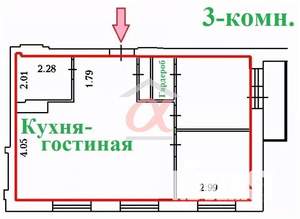 3-к квартира, вторичка, 55м2, 7/16 этаж