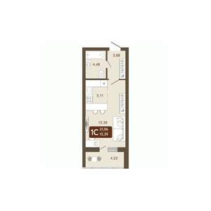 Студия квартира, вторичка, 31м2, 15/20 этаж