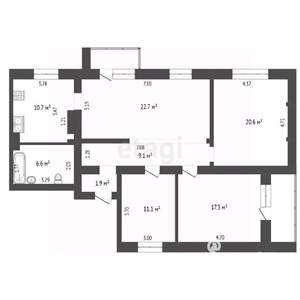 4-к квартира, вторичка, 100м2, 10/13 этаж