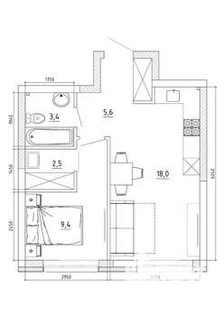 2-к квартира, вторичка, 41м2, 2/8 этаж