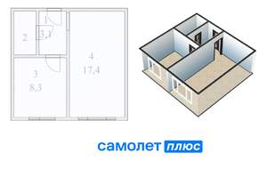 2-к квартира, вторичка, 31м2, 2/5 этаж