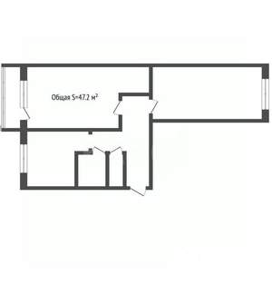 2-к квартира, вторичка, 47м2, 2/5 этаж