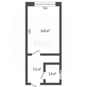 Студия квартира, вторичка, 17м2, 8/9 этаж