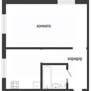 1-к квартира, вторичка, 31м2, 1/2 этаж