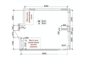 2-к квартира, вторичка, 39м2, 1/15 этаж