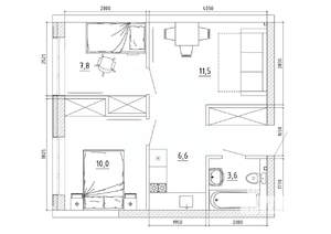 2-к квартира, вторичка, 45м2, 2/8 этаж
