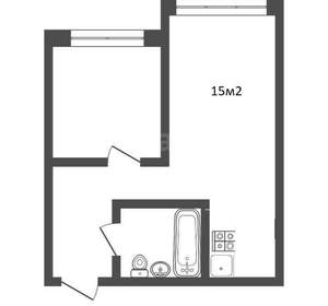 2-к квартира, вторичка, 41м2, 1/15 этаж