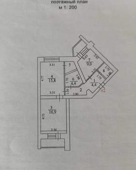 2-к квартира, сданный дом, 58м2, 9/10 этаж
