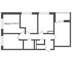 4-к квартира, вторичка, 79м2, 3/16 этаж