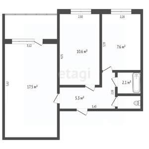 2-к квартира, вторичка, 44м2, 3/9 этаж