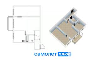 2-к квартира, вторичка, 44м2, 3/5 этаж