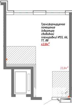 2-к квартира, вторичка, 44м2, 2/8 этаж
