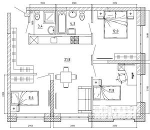 3-к квартира, вторичка, 70м2, 3/15 этаж