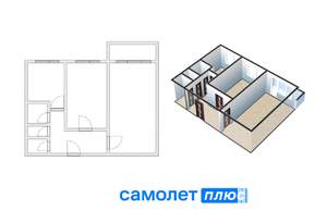 2-к квартира, вторичка, 44м2, 5/5 этаж