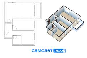 2-к квартира, вторичка, 42м2, 2/5 этаж