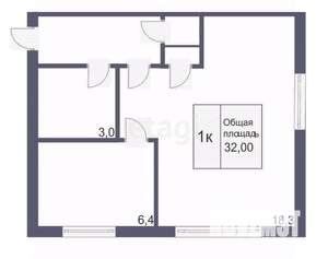 1-к квартира, вторичка, 45м2, 11/18 этаж