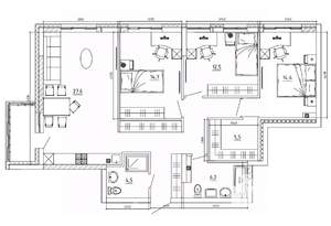 4-к квартира, вторичка, 108м2, 15/15 этаж