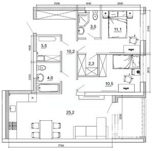3-к квартира, вторичка, 79м2, 4/8 этаж