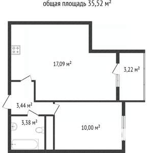 2-к квартира, вторичка, 40м2, 3/10 этаж