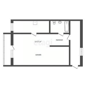 1-к квартира, вторичка, 38м2, 4/5 этаж