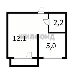 1-к квартира, вторичка, 22м2, 5/5 этаж