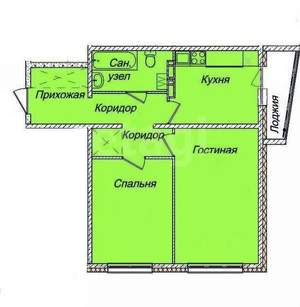 2-к квартира, вторичка, 56м2, 4/9 этаж