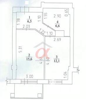 1-к квартира, вторичка, 41м2, 2/9 этаж