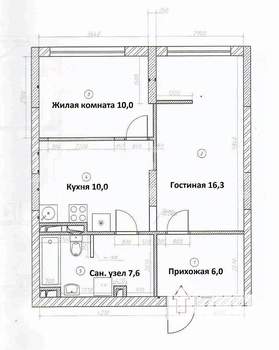 2-к квартира, вторичка, 49м2, 13/13 этаж
