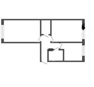 2-к квартира, вторичка, 47м2, 1/5 этаж